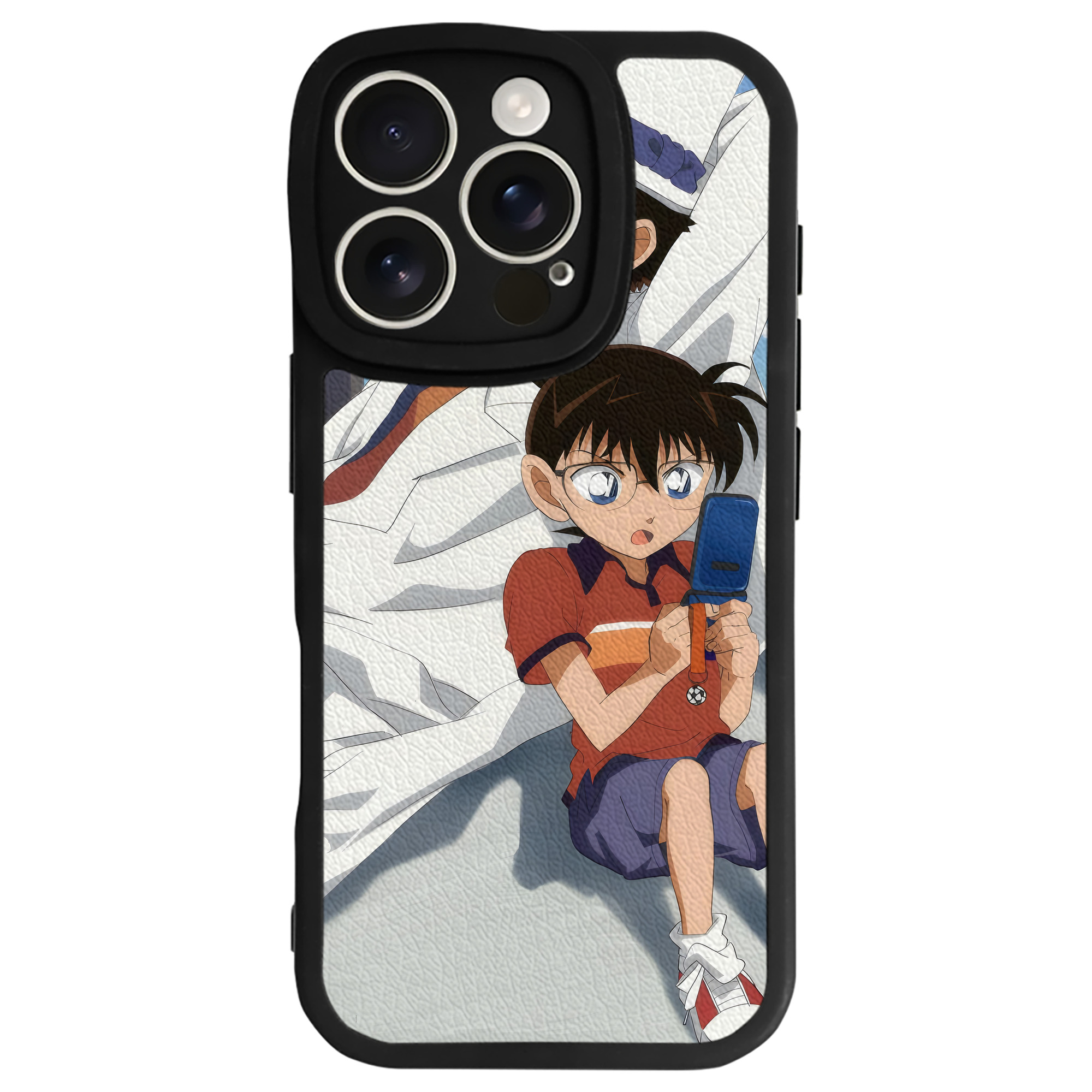 （画像用） 名探偵コナン Detective Conan 【iPhone 16シリーズ対応】シリコンスマホケース（レザー調） 材質：シリコン